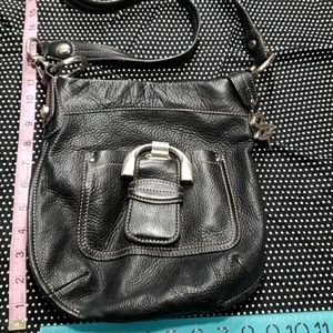 B Makowsky Black Pebble Leather Hobo